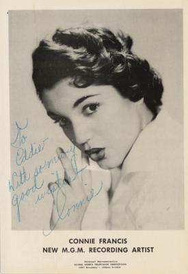 Lot #595 Connie Francis Signed Photograph - Image 1