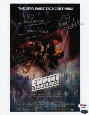 Lot #796 Star Wars: Carrie Fisher, Peter Mayhew, and Dave Prowse Signed Photograph