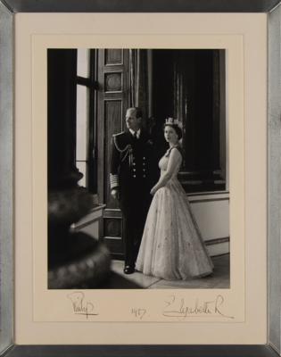 Lot #215 Queen Elizabeth II and Prince Philip Signed Photograph (1957) - Image 2