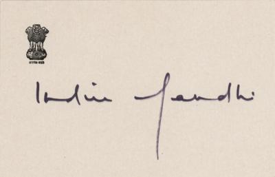 Lot #258 Indira Gandhi Signature