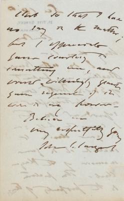 Lot #450 John Singer Sargent Autograph Letter Signed - Image 2