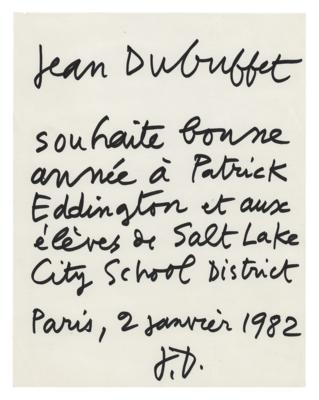 Lot #435 Jean Dubuffet Autograph Letter Signed - Image 1