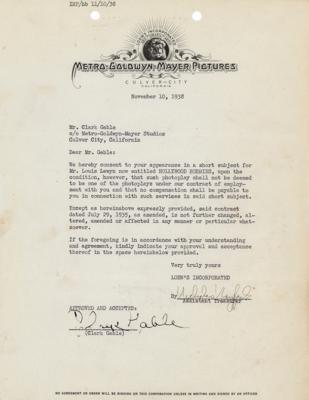 Lot #737 Clark Gable Document Signed - Image 1