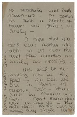 Lot #683 Grace Kelly Autograph Letter Signed - Image 2