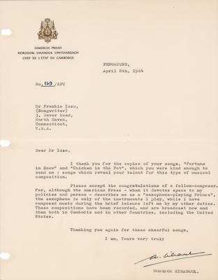 Lot #321 Norodom Sihanouk Typed Letter Signed