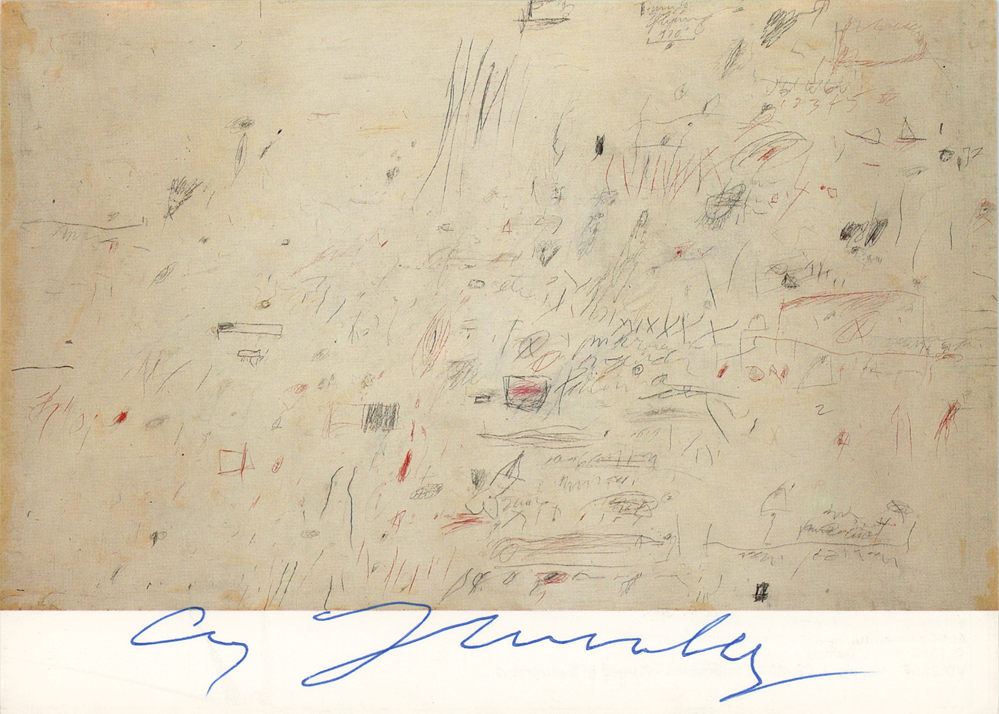 Lot #452 Cy Twombly Signed Postcard