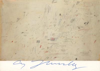 Lot #452 Cy Twombly Signed Postcard
