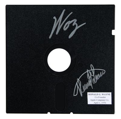 Lot #227 Apple: Wozniak and Wayne Signed Floppy Disk
