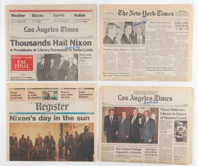 Lot #99 Gerald Ford (4) Signed Newspapers - Image 2