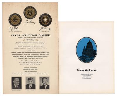Lot #115 John F. Kennedy: Texas Welcome Dinner Booklet and Program - Image 1