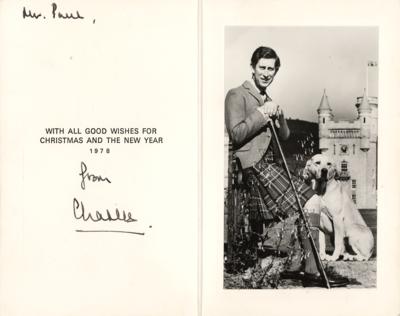 Lot #277 King Charles III Signed Christmas Card (1978)