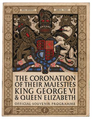 Lot #279 King George VI and Elizabeth, Queen Mother 1937 Coronation Program