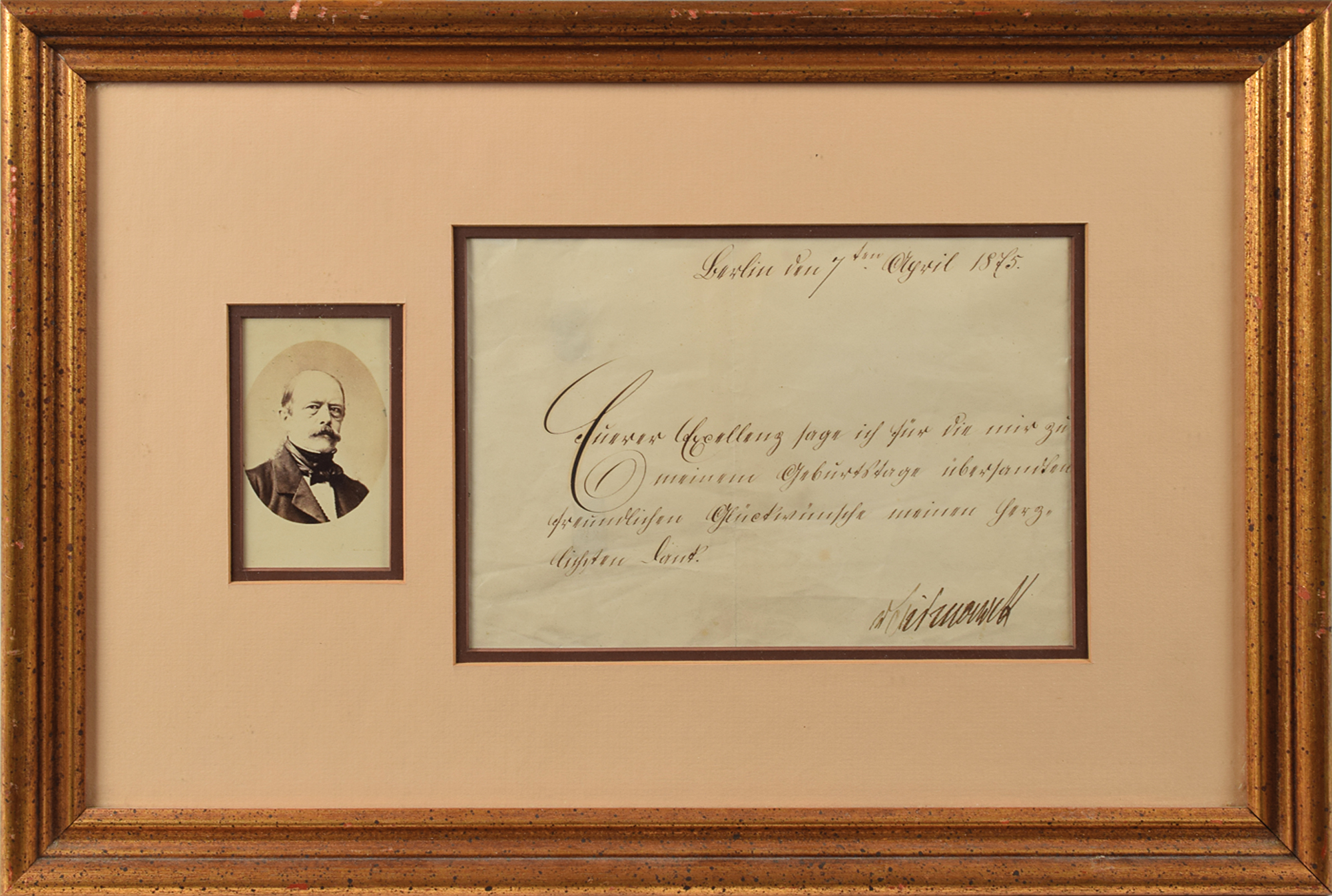 Lot #236 Otto von Bismarck Letter Signed
