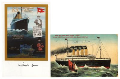 Lot #327 Titanic: Millvina Dean (2) Signed Postcards - Image 1