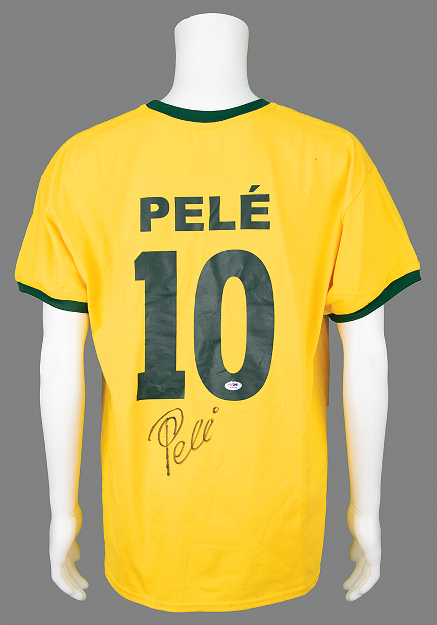 Lot #816 Pele Signed Soccer Jersey