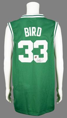 Lot #824 Larry Bird Signed Basketball Jersey