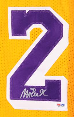 Lot #836 Magic Johnson Signed Basketball Jersey - Image 2