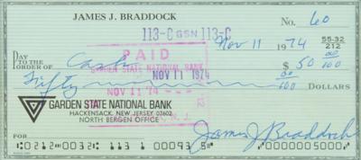 Lot #825 James J. Braddock Signed Check - Image 2
