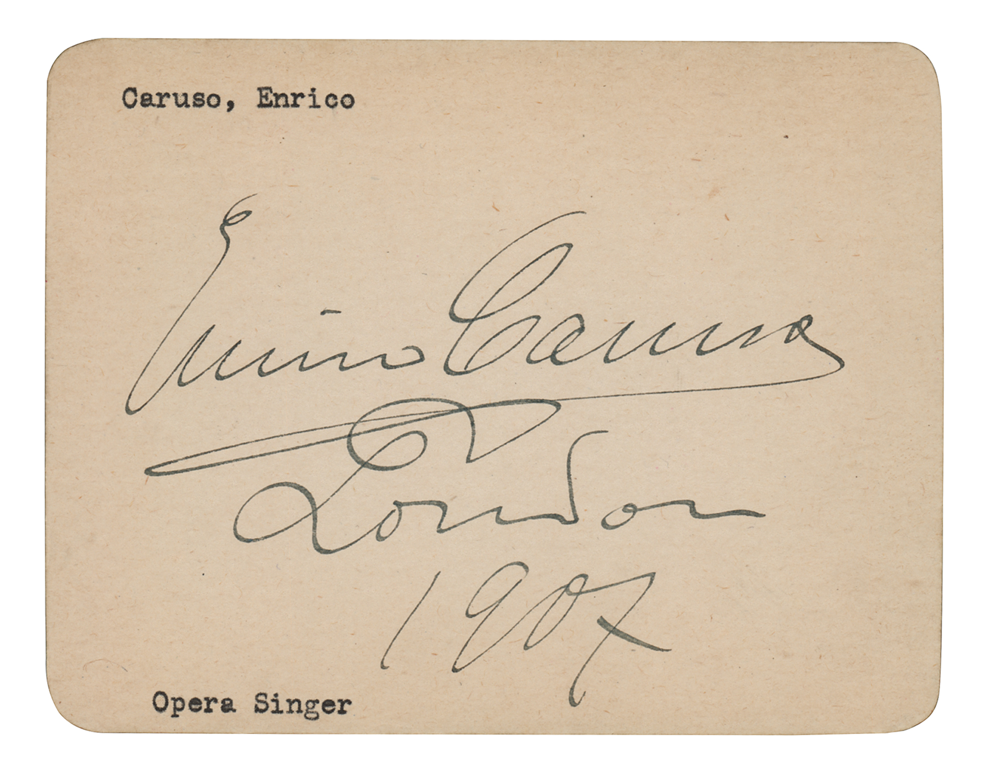 Lot #567 Enrico Caruso Signature