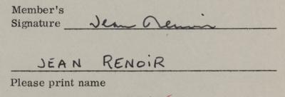 Lot #788 Jean Renoir Document Signed - Image 2