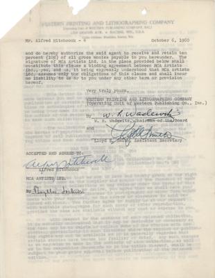 Lot #752 Alfred Hitchcock Document Signed