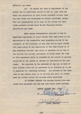 Lot #757 John Huston Document Signed - Image 1
