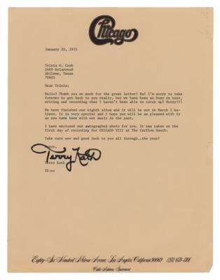 Lot #624 Chicago: Terry Kath Typed Letter Signed