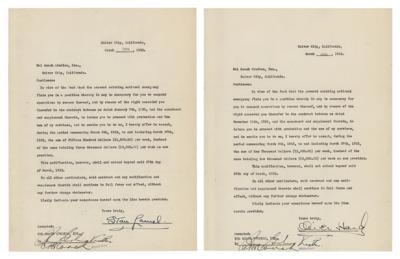 Lot #684 Laurel and Hardy (2) Documents Signed