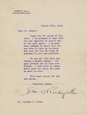 Lot #181 John D. Rockefeller Typed Letter Signed