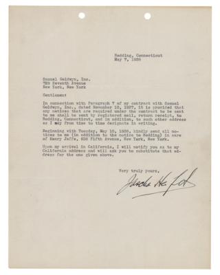 Lot #569 Jascha Heifetz Typed Letter Signed