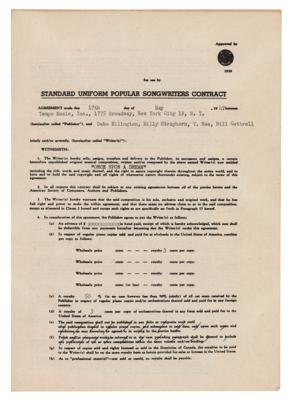 Lot #593 Duke Ellington and Billy Strayhorn Document Signed - Image 2