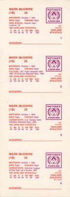 Lot #844 Mark McGwire Signed Baseball Card Sheet - Image 2