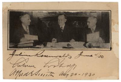 Lot #94 Calvin Coolidge, Alfred E. Smith, and Julius Rosenwald Signatures
