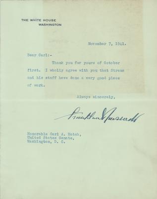Lot #155 Franklin D. Roosevelt Typed Letter Signed as President - Image 1