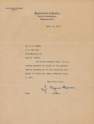 Lot #267 J. Edgar Hoover Typed Letter Signed