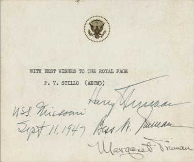Lot #165 Harry, Bess, and Margaret Truman Signatures as First Family - Image 1