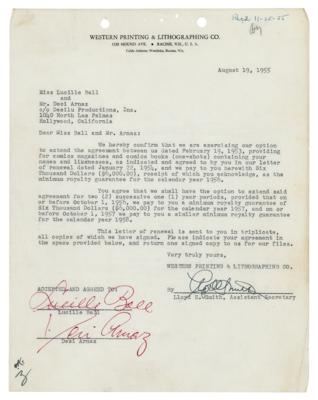 Lot #699 Lucille Ball and Desi Arnaz Document Signed