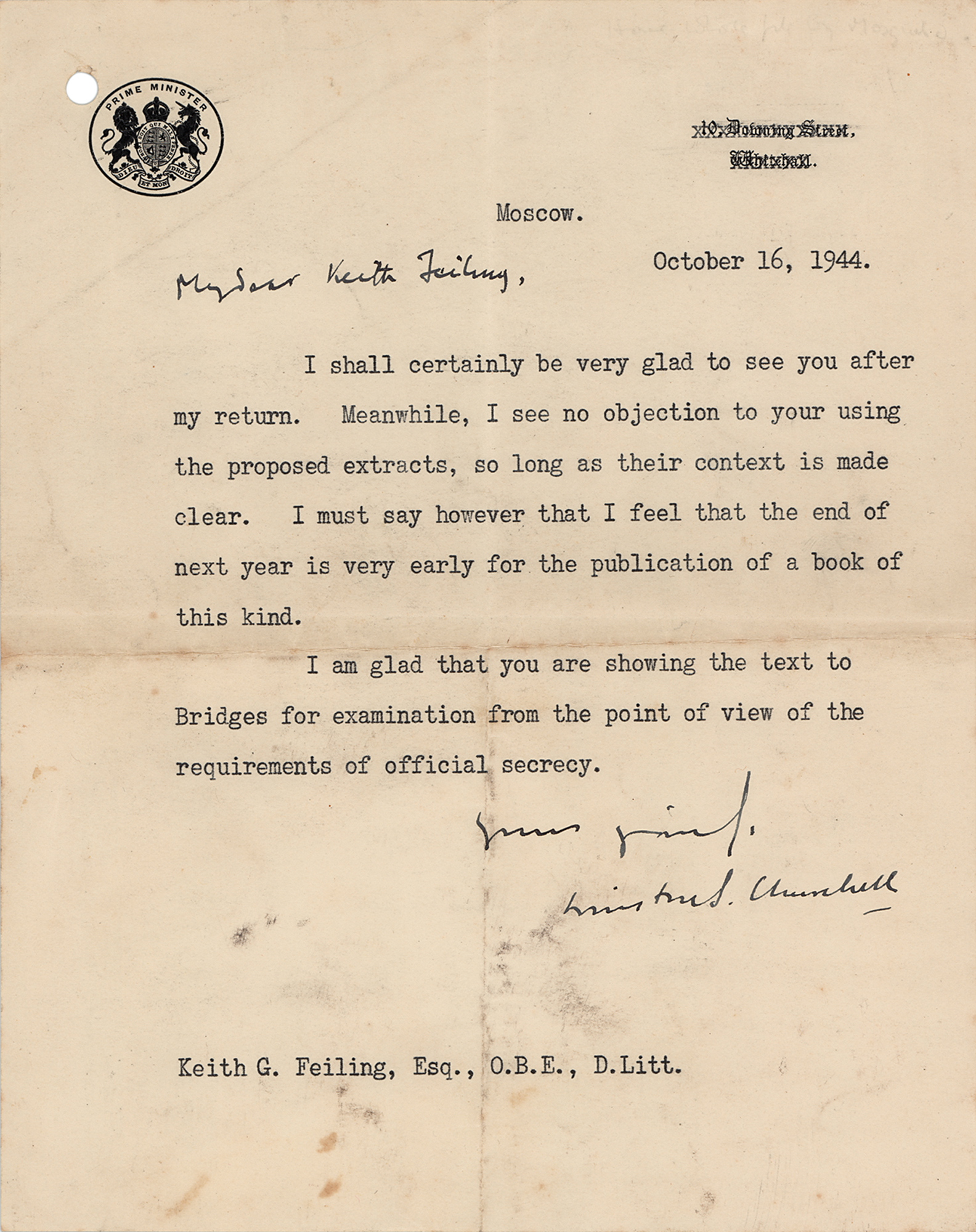 Lot #198 Winston Churchill Typed Letter Signed