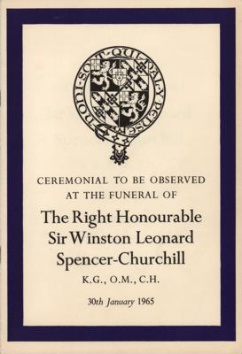 Lot #249 Winston Churchill Funeral Program
