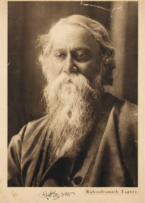 Lot #491 Rabindranath Tagore Signed Photograph