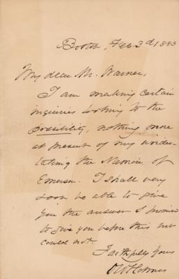 Lot #511 Oliver Wendell Holmes, Sr. Autograph Letter Signed - Image 1