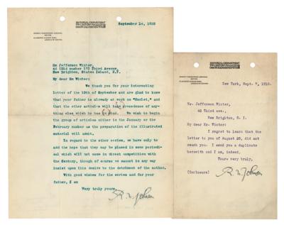 Lot #517 Robert Underwood Johnson (2) Typed Letters Signed - Image 1