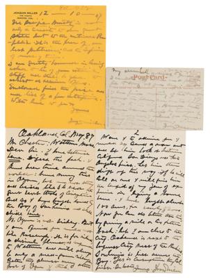 Lot #521 Joaquin Miller (3) Autograph Letters Signed - Image 1