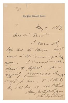 Lot #526 John Boyle O'Reilly Autograph Letter Signed - Image 1