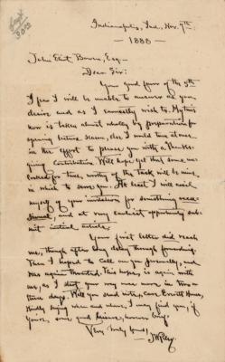 Lot #531 James Whitcomb Riley Autograph Letter Signed