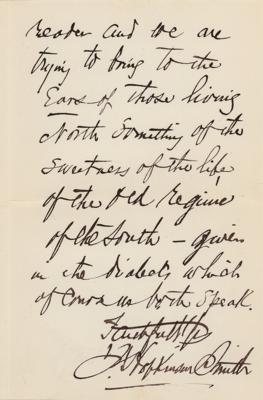 Lot #451 Statue of Liberty: Francis Hopkinson Smith Autograph Letter Signed - Image 2
