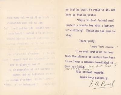 Lot #377 James Pond Typed Letter Signed - Image 2