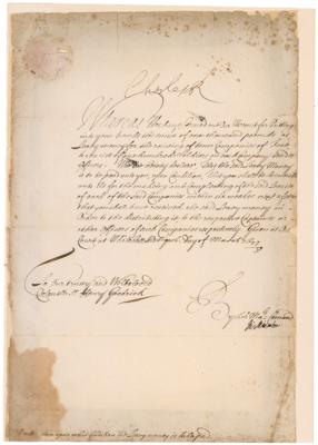 Lot #206 King Charles II Document Signed