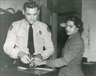 Lot #297 Rosa Parks Signed Photograph