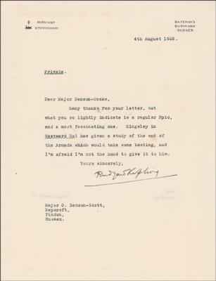 Lot #518 Rudyard Kipling Typed Letter Signed